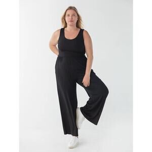 IMBŌDHI Hana Jumpsuit 2.0 Ribbed Black Wide Leg Size 2X